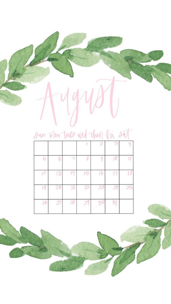 August | phone screen saver